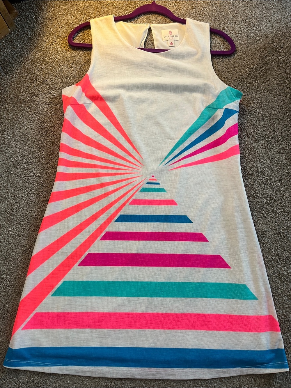 💙⚡️🩷⚡️🩵Julie Brown szM Ultra Mod Neon Slash Dress IMPERFECT